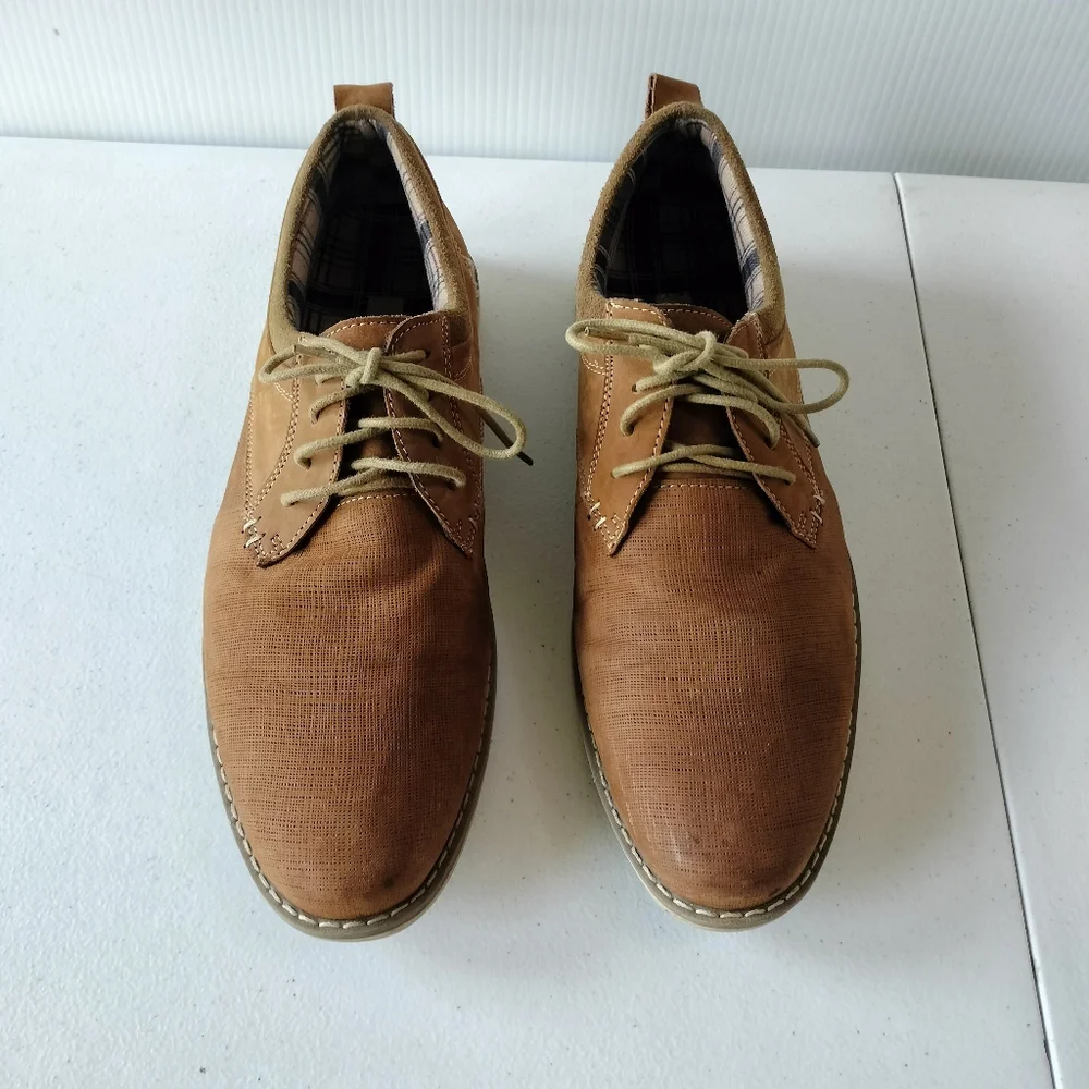 Steve Madden mens lace up brown Oxford shoes 12 preppy Office Comfort